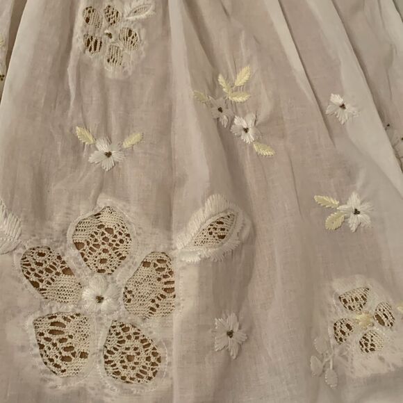 Spense Embroidered Floral Print Off White Gold Lightweight Dress Size 4 - Picture 7 of 11